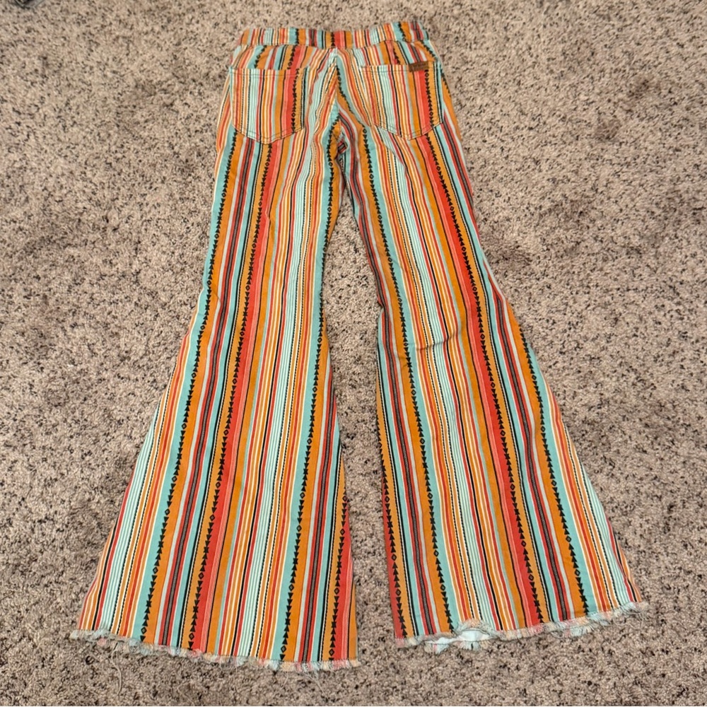 Youth Girls Rock & Roll Denim Flare Jeans Print 10